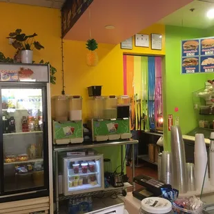 the inside of a restaurant