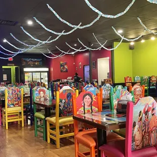 a brightly colored restaurant