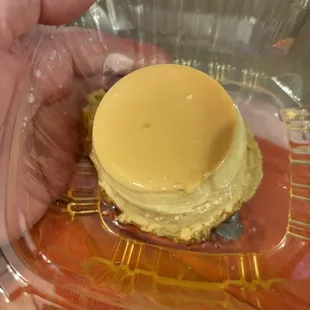 Finally tried the flan. It&apos;s good but the skin on the bottom was eh. I would still get it again tho.