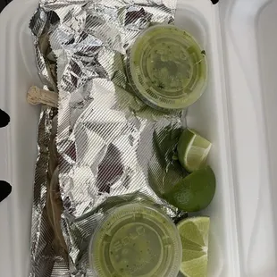 Nice packaging. Verde salsa and limes