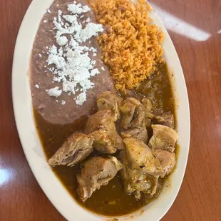 Carne de Puerco Chile rojo Plate