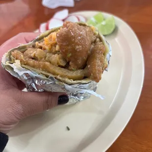 Chicharrón burrito