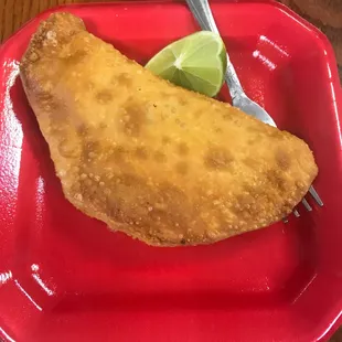 Beef empanada. Wow! Delish.