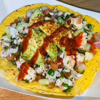 Tostada de Ceviche de Camaron