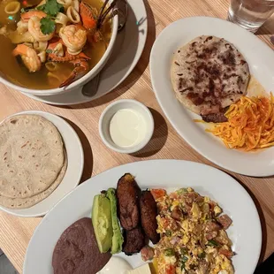a variety of mexican food