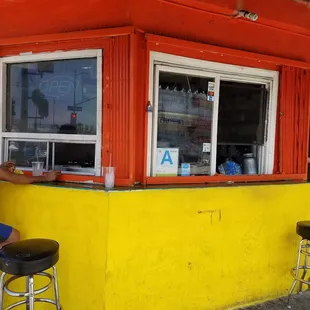 order window and eating section