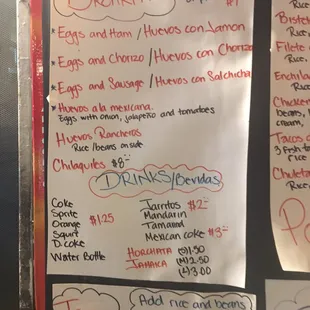 menu