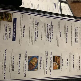 a menu