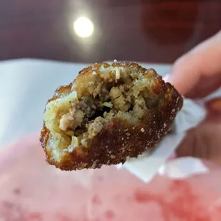 Alcapurria (fried green plantain filled with ground beef)