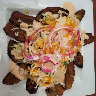 Pollo con Tojadas - sub sweet plantains