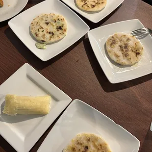 Pupusas and corn tamale