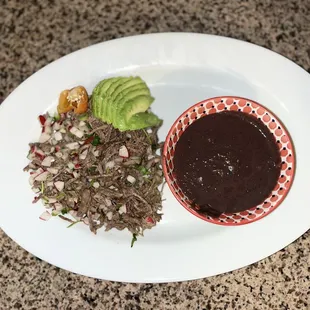 Typical Yucatán plate!  Carne Desebrada aka shredded beef plate! Nothing better than with home made tortillas.