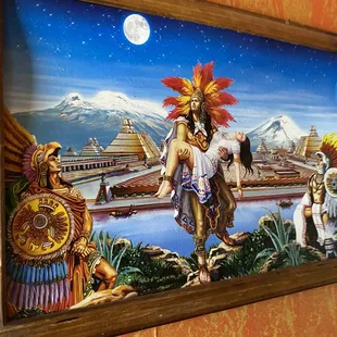 a painting of a native american scene