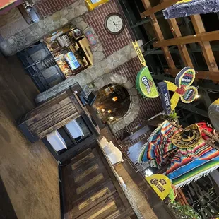 the inside of a mexican restaurant
