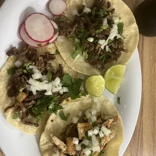 Chicken and Steak tacos