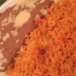 The delicious rice and beans