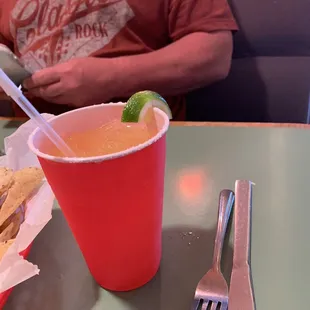 Solo cup lime on the rocks $4 special