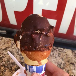 Chocolate dipped coffee ice cream