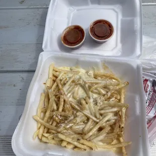 $9 fries with cheese. Disappointing and not at all worth it.