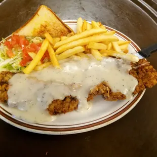 Home cut/tenderized chicken fried steak!
