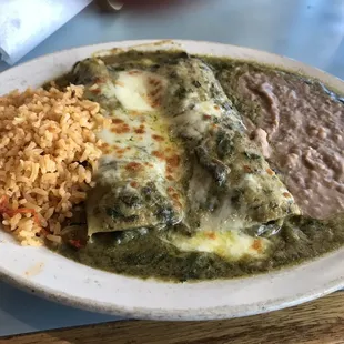 Spinach Enchilada lunch special $7 +