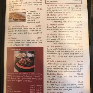 the menu