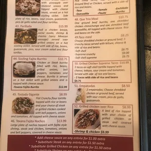 the menu