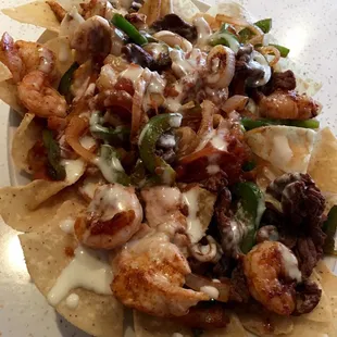 Texana Fajita Nachos (chicken, steak, shrimp)