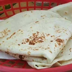 Delicious fresh and hot flour tortillas