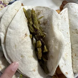 nopales taco, no egg
