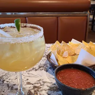 Chips and Salsa plus 27 oz Margarita