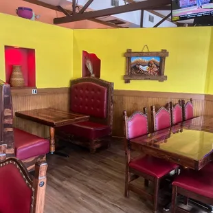 Booths are spacious and decor is nice!