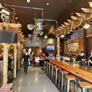 the interior of a mexican restaurant