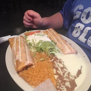 The Chimichanga plate.  It looked good, but the chicken was tough and dry.
