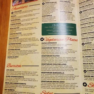 a menu for a mexican restaurant