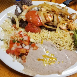 Steak Ranchero and shrimp