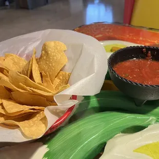 Complimentary chips and salsa