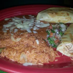 Two quesadilla combo dinner.