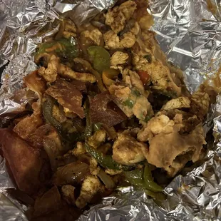 This is a smashed taco salad that is burnt