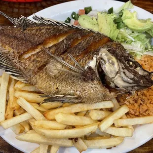 a plate of fish and french fries