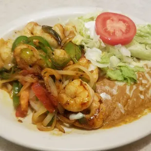 Shrimp fajitas