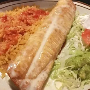 Lunch portion Chimichanga.