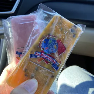 Passion fruit and strawberry ice bar