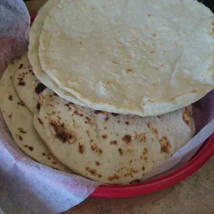 Flour and corn tortillas