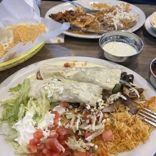 I forgot to take a picture before eating. I had Texas burritos and my husband has the chori pollo.