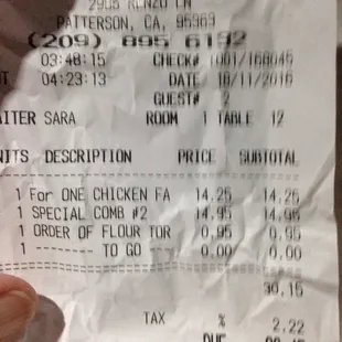 Chicken Fajitas, Combo #2-chili relleno,taco, tostada,enchilada with rice &amp; beans, extra tortillas-Enough for 2 meals all for $32.45.