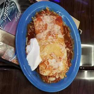 Wet vegetarian burrito supreme