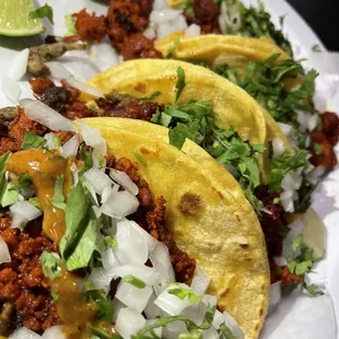Al Pastor and campechano tacos