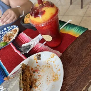 Chorizo Burrito &amp; mangonada