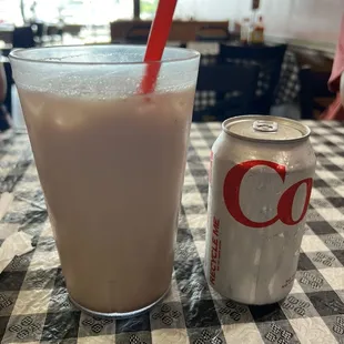 Horchata and a Diet Coke